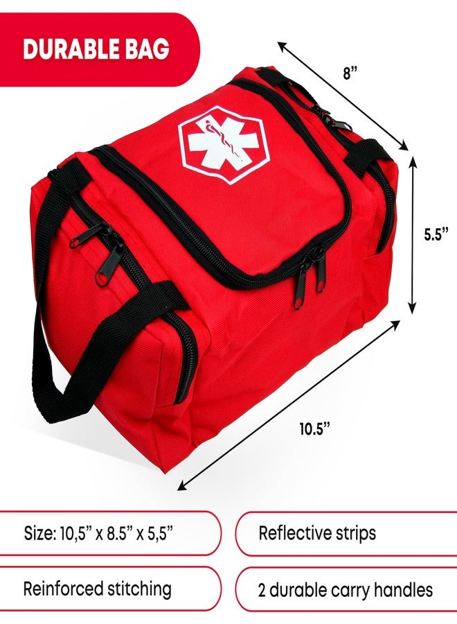 Ever Ready First Aid EMS First Responder Fully Stocked Trauma First Aid Kit - Red - Image 4